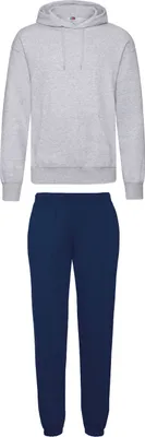 Produktbild von Fruit of the Loom Jogginganzug - Jogginghose & Kapuzensweatshirt, Farbe:Navy & Grau, Größe:M