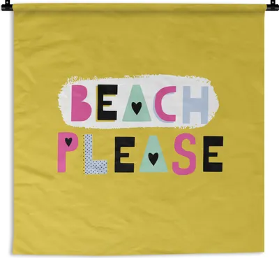 Produktbild von MuchoWow® Wandteppich Wandbehang Sommer - Rosa - Zitat 150x150 cm Tapisserie Dekoration Wandtuch - Wohnaccessoires - Modernes