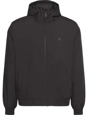 Produktbild von Calvin Klein Herren Windbreaker Jacke Hooded Ripstop Harrington mit Kapuze, Schw