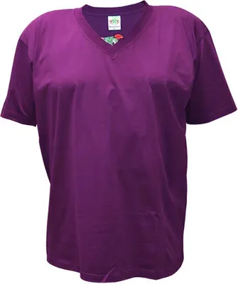 Produktbild von Übergrößen Tolles Basic T-Shirt RAMMBOCK Bordeaux mit Stickerei V-Neck 7XL