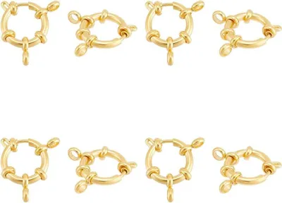 Imagen del producto de Solidchoice - 8 cierres de acero inoxidable chapados en oro de 16 mm para joyería