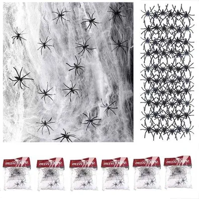 Zdjęcie produktu dla Sztuczna pajęczyna, zestaw 6 sztuk, 120 g, na Halloween