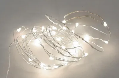 LED-Lichtschnur, 3,9 m, kaltweiß, batteriebetrieben