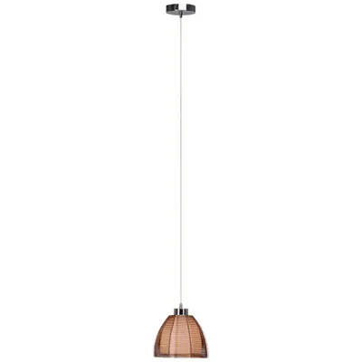 Zdjęcie produktu dla Lampa wisząca Brilliant Relax, brąz/chrom, Ø 19,5 cm, maks. 60 W, E27, bez żarówki, z możliwością skrócenia