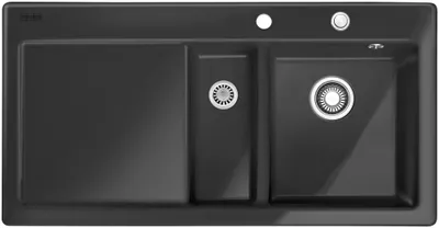 Produktbild von Franke Keramikspüle MTK 651 100 Graphit Abtropffläche links 100 cm 1,5-Becken 124.0335.869