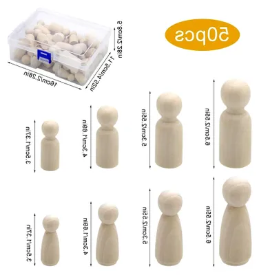 Produktbild von 50 Stück Holzfiguren zum Bemalen für kreative Projekte
