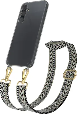 Produktbild von EAZY CASE Handykette - Verstellbarer Trageriemen kompatibel mit Samsung Galaxy A35, Handykordel mit transparenter Silikon-Hülle, Band in Grün