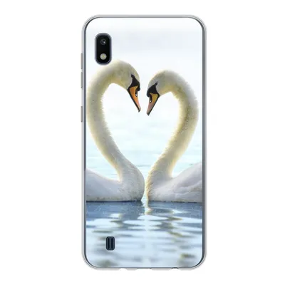 Produktbild von MuchoWow® Handyhülle Schutzhülle Hülle für Samsung Galaxy A10 Schwäne - Herz - Ehepaar Silikon Softcase Handy Hülle - Schutzhülle