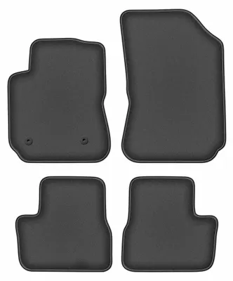 Image de Tapis de sol en moquette pour Citroen C4 Cactus 2014-2018 (crossover) – jeu 4 pièces, gris graphite, sur mesure – Wielganizator DURBAN