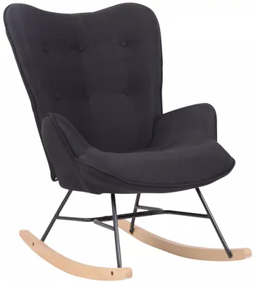Produktbild von In And OutdoorMatch Schaukelstuhl Monserrate - Schwarz - Stuhl - Monserrates - 62 x 55 cm - 100% Polyester - Luxus Monserrate