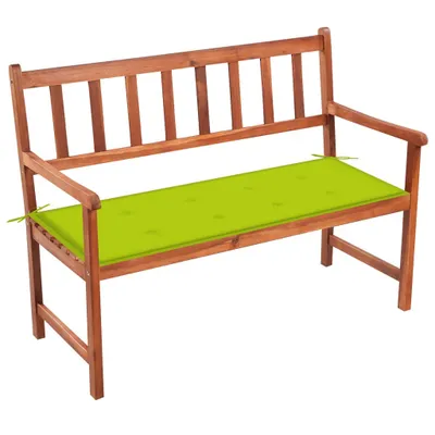 Image de Banc de jardin avec coussin 120 cm Bois d'acacia massif