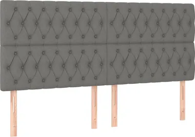 Produktbild von vidaXL Kopfteil Dunkelgrau 200 x 7 x 118/128 cm Stoff