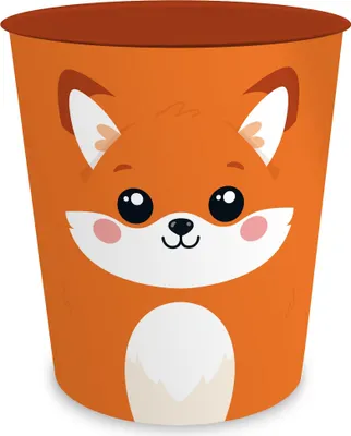 Produktbild von itenga Papierkorb Tiermotiv - FUCHS - Kawaii Design- ca 11 Liter