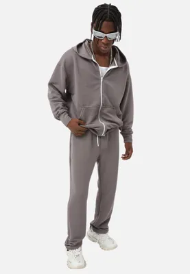 Produktbild von Zweiteiler Herren Trainingsanzug Jogginganzug Set mit Reißverschluss M Grau