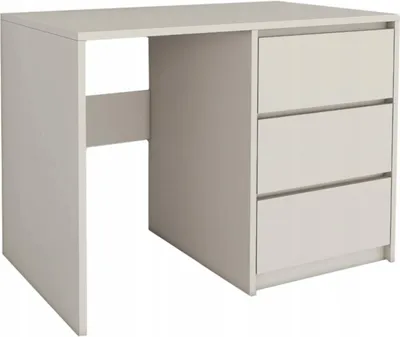 Produktbild von Schreibtisch mit 3 Schubladen, Kaschmir, 962x500x752 mm, Laminatplatte, Kugelführungen, Matt Finish, Polen Produktion