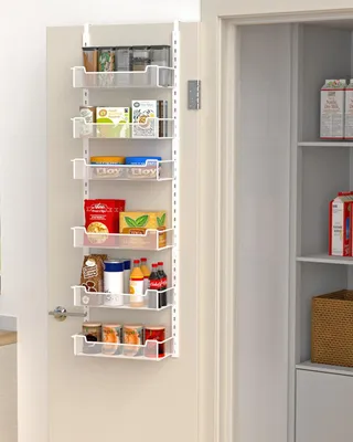 Tür-Organizer, 6 Ebenen, 31,3 cm breit, verstellbar, Weiß