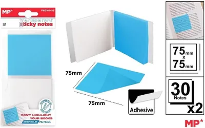 Zdjęcie produktu dla Karteczki Samoprzylepne Przezrocz 75X75Mm 2X30Szt
