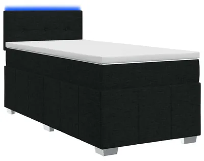 Immagine prodotto di Letto a molle con materasso nero 90 x 200 cm in tessuto