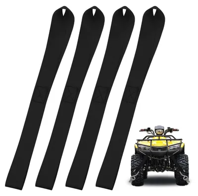 Produktbild von Zurrschlaufen 4 Stück 30cm Doppelschlaufen 25mm Breit Schwarz für Motorrad Auto Transport