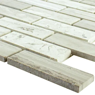 Produktbild von Naturstein Mosaik Xamur Selbstklebend Weiß Grau