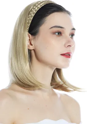 Produktbild von WIG ME UP Halbperücke geflochtener Haarreif Glatt Blond Aschblond 90606+3-24