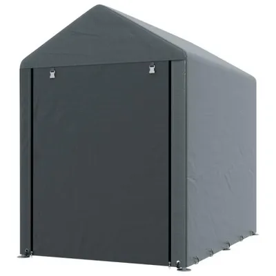 Produktbild von Robustes wetterfestes Lagerzelt, Stahlrahmen, Fahrradhütte, Motorradunterstand,1,2x1,79x1,65m,  Dunkelgrau