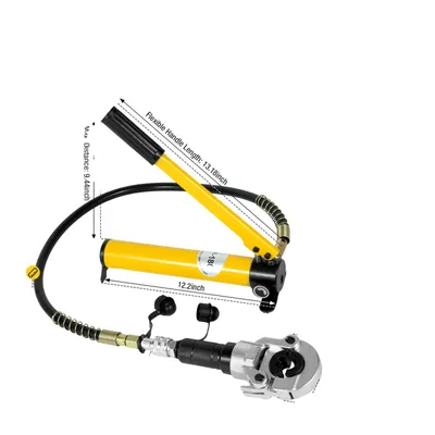 Zdjęcie produktu dla Hydrauliczne narzędzia do zaciskania, siła zaciskania 6 ton, trwała żółta konstrukcja, żółty