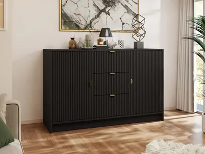 Image de Commode avec portes et tiroirs TABORO - noir