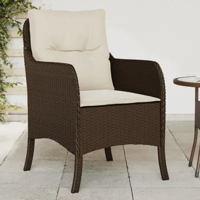 Produktbild von Gartenstühle mit Kissen 2 Stk. Braun Poly Rattan 365146