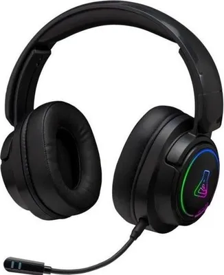 Obrázek produktu pro Herní sluchátka s mikrofonem, bezdrátová, odnímatelný mikrofon, RGB, 50mm reproduktory, PC PS4 Xbox One, černá