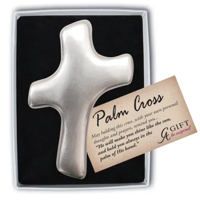 Palmkreuz, handpoliert, 4,8 x 1,6 cm, silber