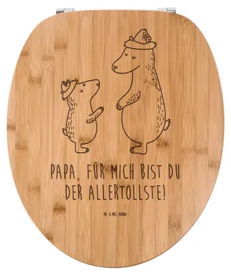 Produktbild von Mr. & Mrs. Panda Toilettendeckel Bären mit Hut - Transparent - Geschenk, Opa, Vatertag, Papa, Toilettenbrille, Family, WC Brille, Sitz, Klobrille, WC-Brille, Familie