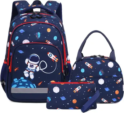 Productafbeelding van Rugzak voor Kinderen Tieners Basisschool Boekentas met Lunchtas en Etui