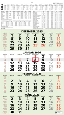 Produktbild von 4-Monatskalender Recycling 2026 - 33x45 cm +Kopftafel etc.