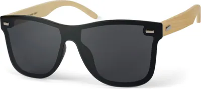 Produktbild von styleBREAKER Uni Monoglas Nerd Sonnenbrille mit Bambus Bügeln und Polycarbonat Glas, Retro Style 09020112