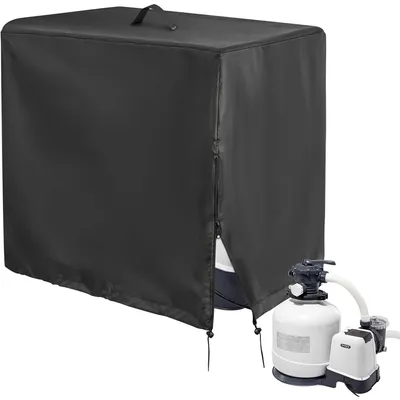 Produktbild von Poolabdeckung für Pumpe & Sandfilter, wasserdicht, Oxford-Gewebe 500D, 84x61x86 cm, Schwarz, Gartenzubehör