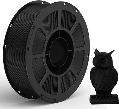 Obrázek produktu pro Tiskové vlákno PETG 1,75 mm, černé, 1 kg – vysoce kvalitní tiskový materiál PETG s vysokou rozptylovou tolerancí rozměrů +/- 0,02 mm, cívka 1 kg, vhodné pro většinu 3D tiskáren FDM