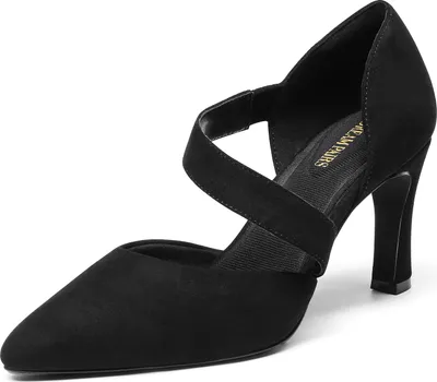Produktbild von DREAM PAIRS Damen High Heels Pumps Kleid Geschlossene Spitze Zehenpartie Bequeme Pumps Schuhe für Arbeit Büro Hochzeit Tanzen,Size 43,Schwarz-Wildleder,SDPU2350W