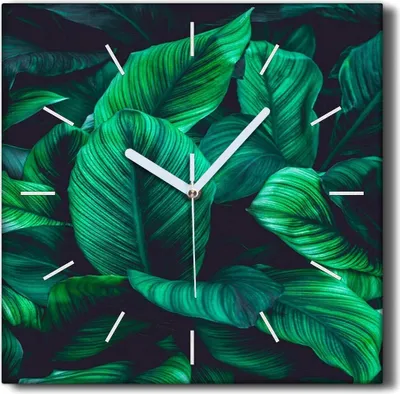 Produktbild von Coloray Hodiny Unikátní 30x30 cm  Tiché hodiny Pro obývací pokoj a kuchyň Nástěnné hodiny Plátno Černé ručičky hodin - Květinové listy