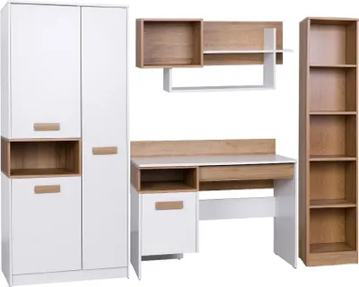 Produktbild von Marmex Grant SET F - Kleiderschrank, Schreibtisch, Wandregal, Bücherregal