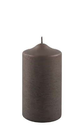 Produktbild von Fink CANDLE, gebürstet metallic Stumpenkerze, Paraffin, gebürstet, mocca, L. 8 cm, B. 8 cm, H. 15 cm, D. 8 cm 172011