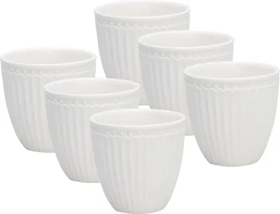Produktbild von Greengate Alice Mini Latte Cup white 7cm Set6