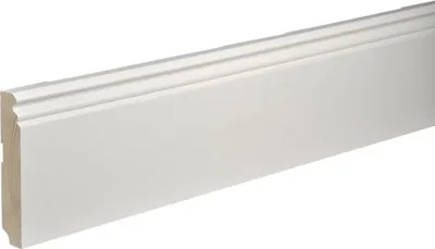 Produktbild von Kosche | Sockelleiste | Massivholz | 19 x 120 x 2400 mm | Weiß | Fußleiste | Berliner Profil | Hochwertig | Robust