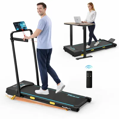 Produktbild von FunLife F3 klappbares Laufband für Zuhause – extra leise mit bürstenlosem Motor, 7 % Steigung, bis 120 kg, gelenkschonend, sicher & platzsparend, Blue