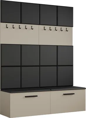 Produktbild von Masseno Garderobe-Set MODULO 161,2/204/40 cm Modern Garderobenschrank Kaschmir