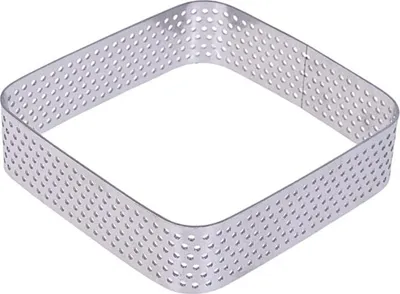 Image de Moule à tartelettes perforé, carré, 7,5 x 7,5 x h 2 cm, bord à tarte