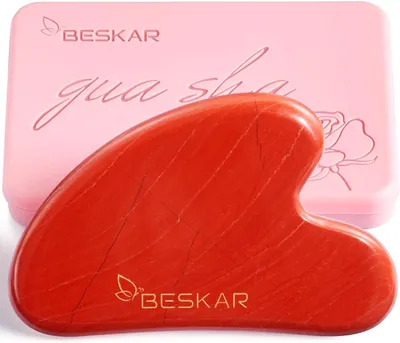 Produktbild von Gesichts-Gua-Sha-Werkzeuge, natürlicher Jade-Massagegerät zur Konturierung der Kieferpartie, zur Straffung der Gesichtshaut und zur Reduzierung von Falten