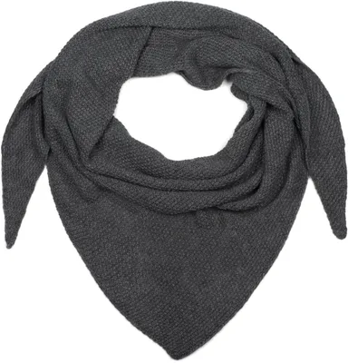 Produktbild von styleBREAKER Damen Strick Dreieckstuch | Weiches Schultertuch mit Reiskorn Muster | Unifarbenes Dreiecktuch aus Wolle Mix | Italy | 190 x 72 cm