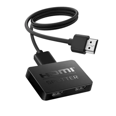 Produktbild von HDMI Splitter 1 In 2 Out 4K HDMI 1.4 Verteiler, 1 Eingang 2 Ausgänge, Plug & Play für TV Monitor Laptop TV Box Multi-Screen