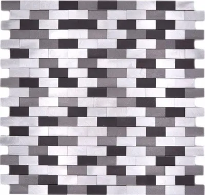 Produktbild von Mosani MOS49-0208, Mosaik, Metall, Schwarz, Silber, Drinnen, Rechteck, 301 mm